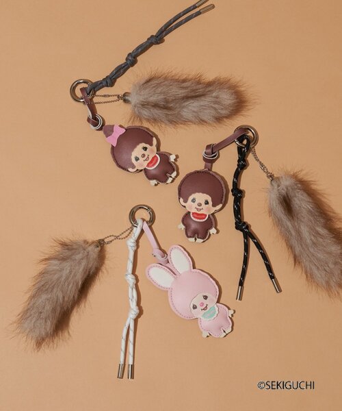 CIAOPANIC TYPY（チャオパニックティピー）の「:【モンチッチ】アソート柄合皮×ファーチャーム（キーホルダー・レディース・ブラウン系その他/ブラウン/ピンク・ONE SIZE）」の6枚目の写真