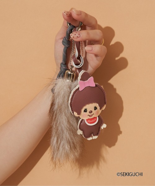 CIAOPANIC TYPY（チャオパニックティピー）の「:【モンチッチ】アソート柄合皮×ファーチャーム（キーホルダー・レディース・ブラウン系その他/ブラウン/ピンク・ONE SIZE）」の2枚目の写真