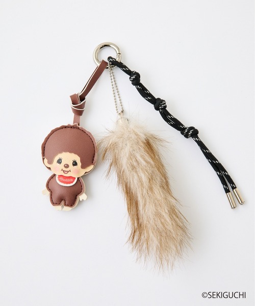 CIAOPANIC TYPY（チャオパニックティピー）の「:【モンチッチ】アソート柄合皮×ファーチャーム（キーホルダー・レディース・ブラウン系その他/ブラウン/ピンク・ONE SIZE）」の10枚目の写真