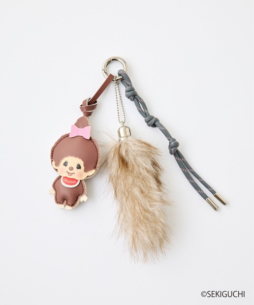 CIAOPANIC TYPY（チャオパニックティピー）の「:【モンチッチ】アソート柄合皮×ファーチャーム（キーホルダー・レディース・ブラウン系その他/ブラウン/ピンク・ONE SIZE）」の11枚目の写真