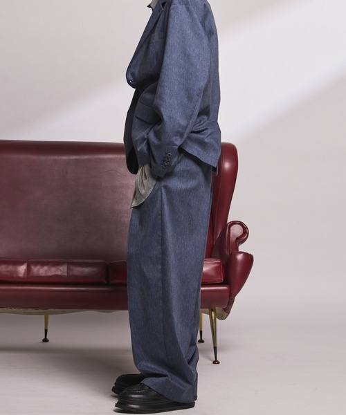 MAISON SPECIAL（メゾンスペシャル）の「《UNISEX》LINEN MIX Two-tuck Prime-Wide Tapered Slacks/リネンミックスプライムワイドツータックテーパードスラックス【MAISON SPECIAL/メゾンスペシャル】■セットアップ対応■（スラックス・メンズ・ブラック/ネイビー/アイボリー・2/1/0）」の10枚目の写真