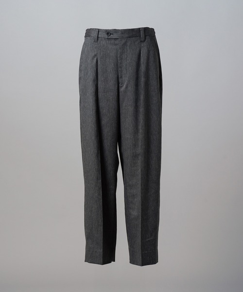 MAISON SPECIAL（メゾンスペシャル）の「《UNISEX》LINEN MIX Two-tuck Prime-Wide Tapered Slacks/リネンミックスプライムワイドツータックテーパードスラックス【MAISON SPECIAL/メゾンスペシャル】■セットアップ対応■（スラックス・メンズ・ブラック/ネイビー/アイボリー・2/1/0）」の15枚目の写真