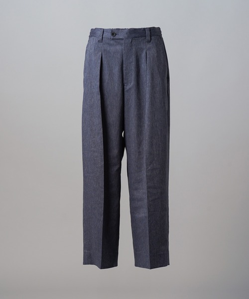 MAISON SPECIAL（メゾンスペシャル）の「《UNISEX》LINEN MIX Two-tuck Prime-Wide Tapered Slacks/リネンミックスプライムワイドツータックテーパードスラックス【MAISON SPECIAL/メゾンスペシャル】■セットアップ対応■（スラックス・メンズ・ブラック/ネイビー/アイボリー・2/1/0）」の16枚目の写真