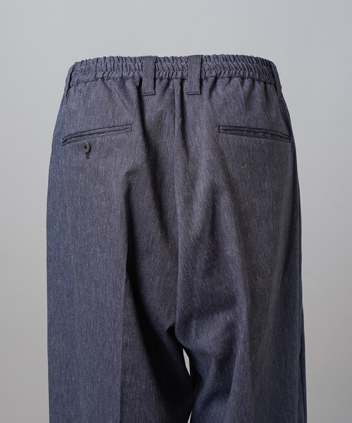 MAISON SPECIAL（メゾンスペシャル）の「《UNISEX》LINEN MIX Two-tuck Prime-Wide Tapered Slacks/リネンミックスプライムワイドツータックテーパードスラックス【MAISON SPECIAL/メゾンスペシャル】■セットアップ対応■（スラックス・メンズ・ブラック/ネイビー/アイボリー・2/1/0）」の21枚目の写真