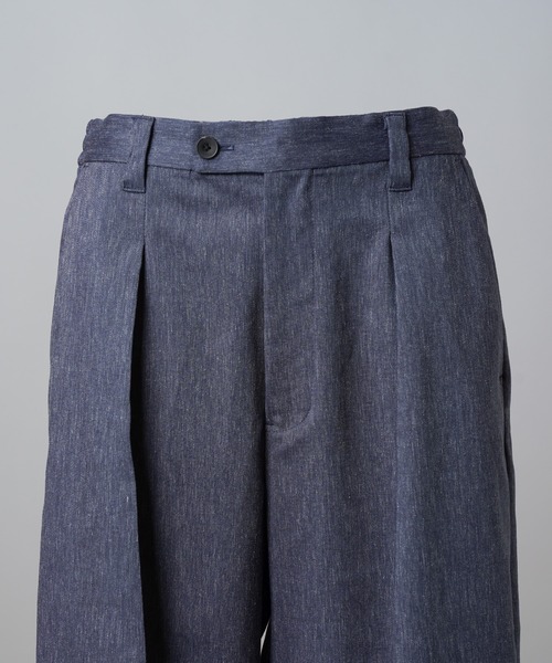 MAISON SPECIAL（メゾンスペシャル）の「《UNISEX》LINEN MIX Two-tuck Prime-Wide Tapered Slacks/リネンミックスプライムワイドツータックテーパードスラックス【MAISON SPECIAL/メゾンスペシャル】■セットアップ対応■（スラックス・メンズ・ブラック/ネイビー/アイボリー・2/1/0）」の19枚目の写真