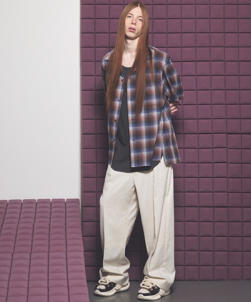 MAISON SPECIAL（メゾンスペシャル）の「《UNISEX》LINEN MIX One-tuck Prime-Wide Tapered Slacks/リネンミックスプライムワイドワンタックテーパードスラックス【MAISON SPECIAL/メゾンスペシャル】■セットアップ対応■（スラックス・メンズ・ブラック/ネイビー/アイボリー・2/1/0）」の17枚目の写真