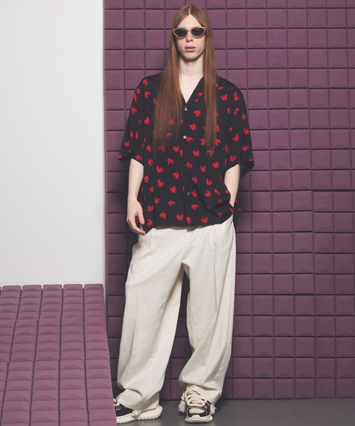 MAISON SPECIAL（メゾンスペシャル）の「《UNISEX》LINEN MIX One-tuck Prime-Wide Tapered Slacks/リネンミックスプライムワイドワンタックテーパードスラックス【MAISON SPECIAL/メゾンスペシャル】■セットアップ対応■（スラックス・メンズ・ブラック/ネイビー/アイボリー・2/1/0）」の18枚目の写真