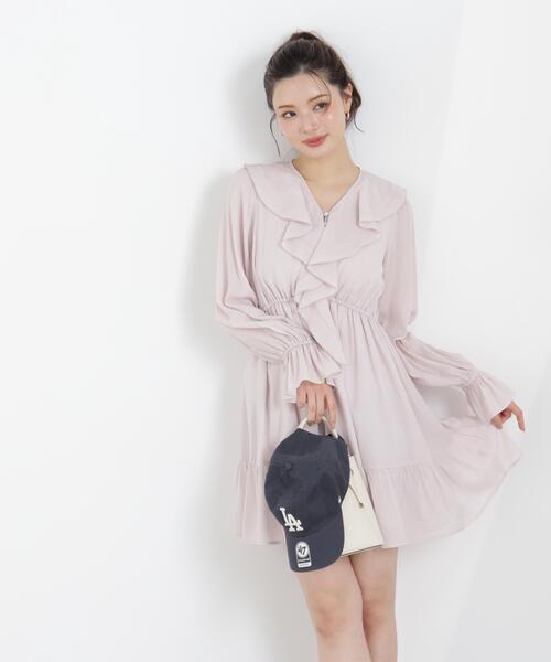 PROPORTION BODY DRESSING(プロポーションボディドレッシング)の「<E>ラッフルミニワンピース / 1216147303(ワンピース・レディース・ブラック/ピンク/ホワイト系その他・MEDIUM/SMALL)」の3枚目の写真