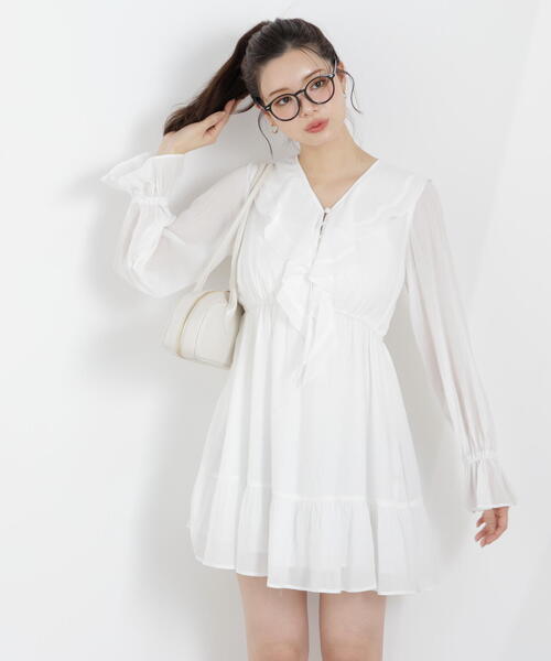 PROPORTION BODY DRESSING（プロポーションボディドレッシング）の「＜Ｅ＞ラッフルミニワンピース / 1216147303（ワンピース・レディース・ブラック/ピンク/ホワイト系その他・MEDIUM/SMALL）」の3枚目の写真