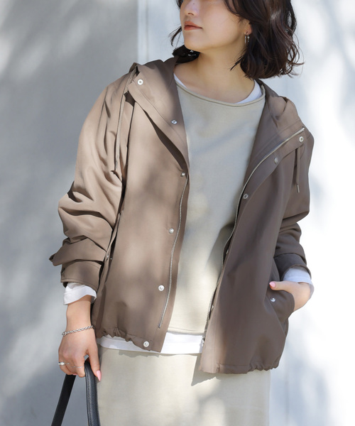 JOURNAL STANDARD relume（ジャーナルスタンダード　レリューム）の「撥水グログランマウンテンパーカー（ブルゾン・レディース・ベージュ/ネイビー/カーキ・FREE）」の2枚目の写真