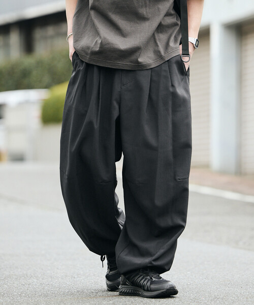 黒服ページ HW wide trousers_Rip stop｜ASEEDONCLOUD