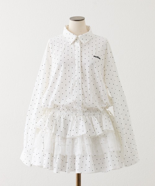 one after another NICE CLAUP(ワンアフターアナザーナイスクラップ)の「ティアードシャツワンピース(シャツワンピース・レディース・サックスブルー/オフホワイト/グレー・FREE)」の18枚目の写真