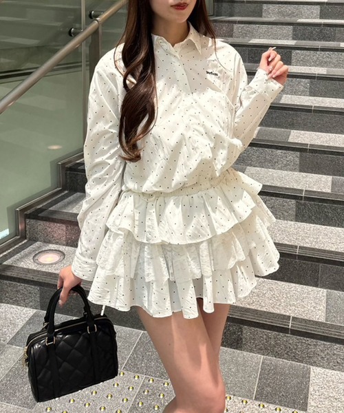one after another NICE CLAUP(ワンアフターアナザーナイスクラップ)の「ティアードシャツワンピース(シャツワンピース・レディース・サックスブルー/オフホワイト/グレー・FREE)」の16枚目の写真