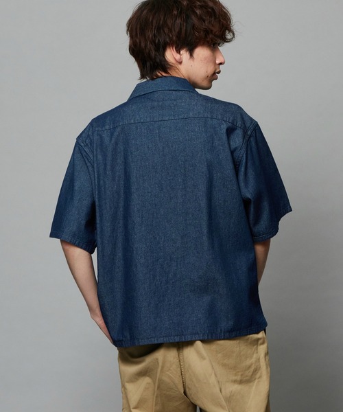 EDWIN（エドウィン）の「EDWIN エドウィン ルーズシルエット バギーシャツ デニム 半袖（シャツ/ブラウス・メンズ・ライトインディゴブルー/ホワイト/ブルー/ブラック系その他・X-LARGE/MEDIUM/LARGE）」の8枚目の写真