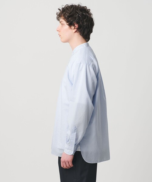 UNITED ARROWS(ユナイテッドアローズ)の「フェザーポプリン ストライプ バンドカラー シャツ(シャツ/ブラウス・メンズ・ライトブルー/ライム・S/XL/M/L)」の7枚目の写真