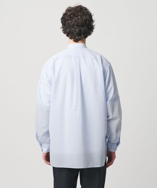 UNITED ARROWS(ユナイテッドアローズ)の「フェザーポプリン ストライプ バンドカラー シャツ(シャツ/ブラウス・メンズ・ライトブルー/ライム・S/XL/M/L)」の8枚目の写真