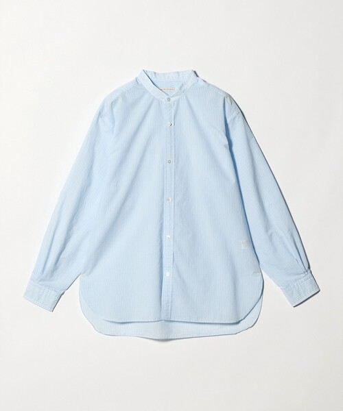 UNITED ARROWS(ユナイテッドアローズ)の「フェザーポプリン ストライプ バンドカラー シャツ(シャツ/ブラウス・メンズ・ライトブルー/ライム・S/XL/M/L)」の9枚目の写真