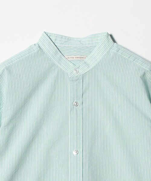 UNITED ARROWS(ユナイテッドアローズ)の「フェザーポプリン ストライプ バンドカラー シャツ(シャツ/ブラウス・メンズ・ライトブルー/ライム・S/XL/M/L)」の17枚目の写真
