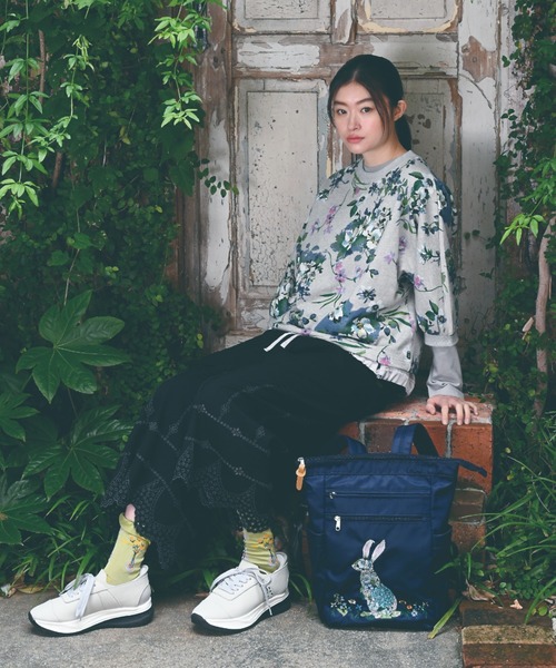 SUPER HAKKA（スーパーハッカ）の「レーヨンナイロンツイル　フラワーポイントスカラップ刺繍ワイドパンツ（その他パンツ・レディース・ブラック/グレー/ベージュ・FREE）」の11枚目の写真