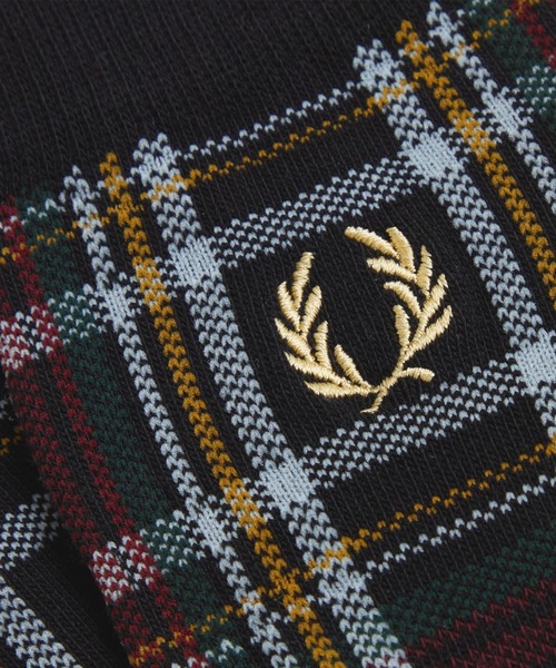 FRED PERRY(フレッドペリー)の「Tartan Socks/タータンチェックソックス(ソックス/靴下・メンズ・ブラック・4-6/6-8)」の2枚目の写真