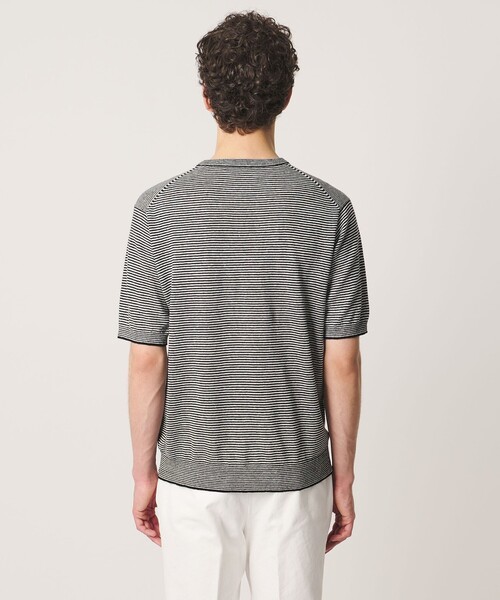 SOVEREIGN(ソブリン)の「<SOVEREIGN>リネン ボーダー ニットTシャツ(Tシャツ/カットソー・メンズ・ブラック・M/L)」の6枚目の写真
