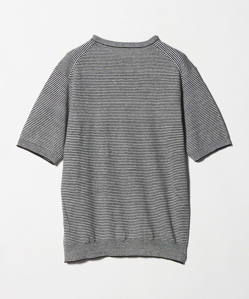SOVEREIGN(ソブリン)の「<SOVEREIGN>リネン ボーダー ニットTシャツ(Tシャツ/カットソー・メンズ・ブラック・M/L)」の8枚目の写真