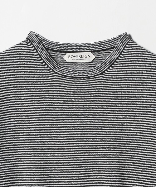SOVEREIGN(ソブリン)の「<SOVEREIGN>リネン ボーダー ニットTシャツ(Tシャツ/カットソー・メンズ・ブラック・M/L)」の9枚目の写真
