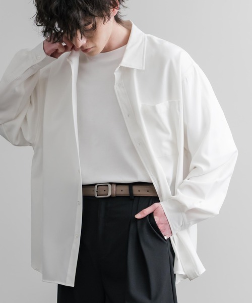 Rocky Monroe(ロッキーモンロー)の「リアルレザー 本革 マットスクエアバックルベルト(ベルト・メンズ・ブラック/ベージュ/ブラウン/グレー・FREE)」の18枚目の写真