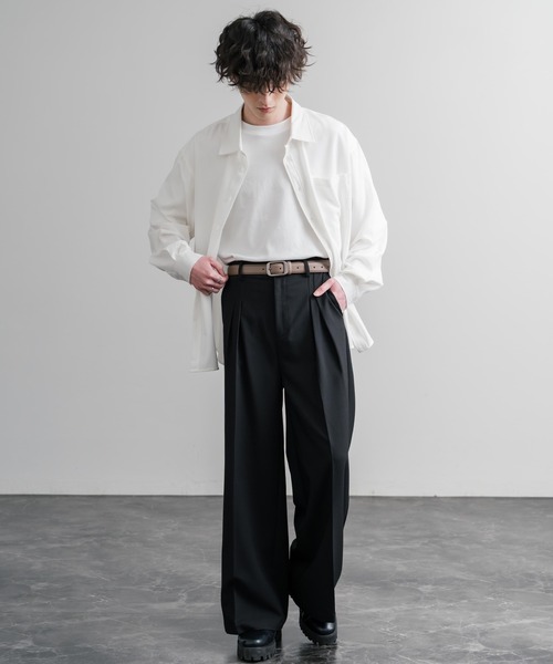 Rocky Monroe(ロッキーモンロー)の「リアルレザー 本革 マットスクエアバックルベルト(ベルト・メンズ・ブラック/ベージュ/ブラウン/グレー・FREE)」の16枚目の写真