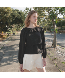 Two-Way Bustier Blouse [Black]