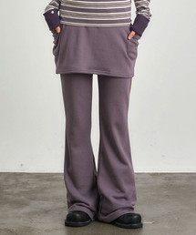 ke611-Bootcut Skirt Pants Purple