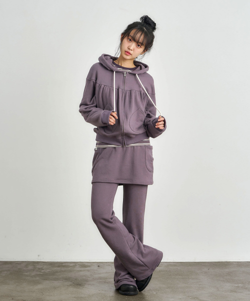 KIJIKO（キジコ）の「ke611-Bootcut Skirt Pants Purple（スウェットパンツ・レディース・パープル・FREE）」の12枚目の写真