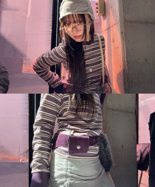 KIJIKO（キジコ）の「ke611-Bootcut Skirt Pants Purple（スウェットパンツ・レディース・パープル・FREE）」の3枚目の写真