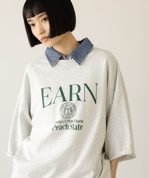 LOWRYS FARM(ローリーズファーム)の「ミニウラケロゴ6S 638389(Tシャツ/カットソー・レディース・アイボリー/ブラック/グレー・FREE)」の3枚目の写真