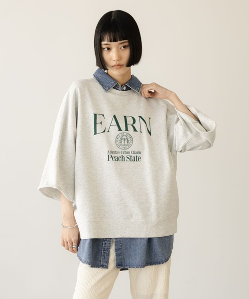 LOWRYS FARM(ローリーズファーム)の「ミニウラケロゴ6S 638389(Tシャツ/カットソー・レディース・アイボリー/ブラック/グレー・FREE)」の4枚目の写真