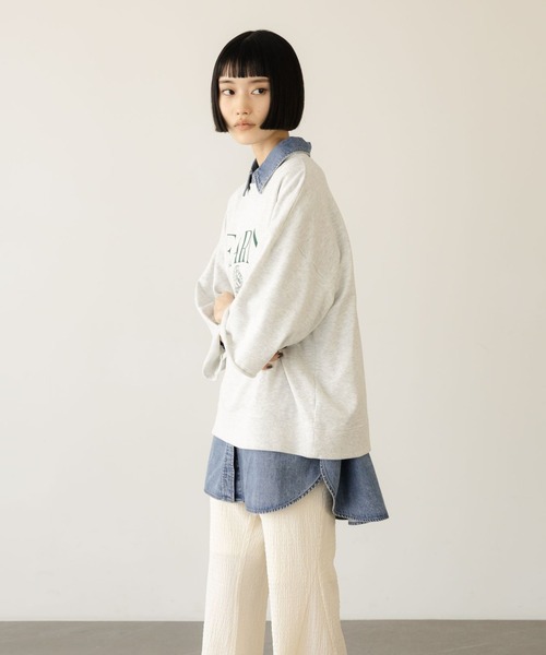 LOWRYS FARM(ローリーズファーム)の「ミニウラケロゴ6S 638389(Tシャツ/カットソー・レディース・アイボリー/ブラック/グレー・FREE)」の5枚目の写真