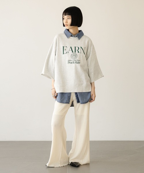 LOWRYS FARM(ローリーズファーム)の「ミニウラケロゴ6S 638389(Tシャツ/カットソー・レディース・アイボリー/ブラック/グレー・FREE)」の6枚目の写真