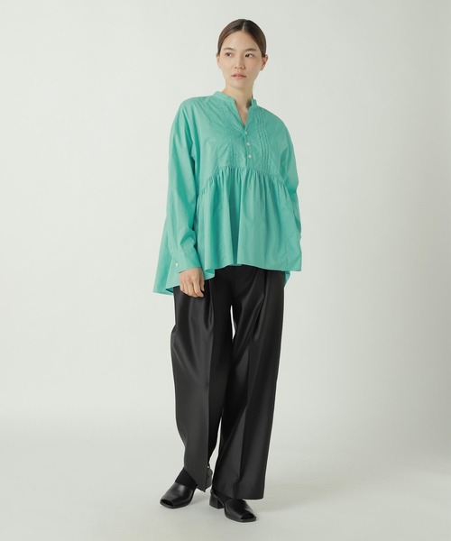 ZUCCa(ズッカ)の「PICOTUCK LAWN(シャツ/ブラウス・レディース・ホワイト/ブラック/グリーン・M size)」の3枚目の写真