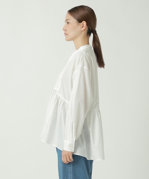 ZUCCa(ズッカ)の「PICOTUCK LAWN(シャツ/ブラウス・レディース・ホワイト/ブラック/グリーン・M size)」の4枚目の写真