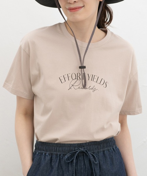 Honeys(ハニーズ)の「【ハニさら・接触冷感・UVカット・遮熱】きれいめロゴTシャツ(Tシャツ/カットソー・レディース・オフホワイト/ネイビー/ベージュ/ピンク/ブラック・LL/M/S/L)」の17枚目の写真