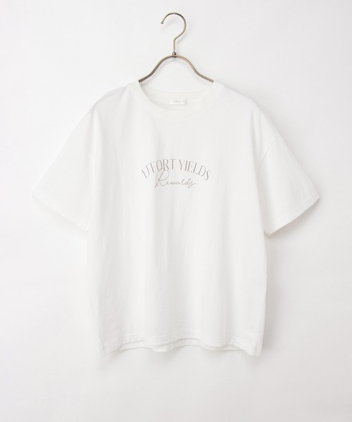 Honeys(ハニーズ)の「【ハニさら・接触冷感・UVカット・遮熱】きれいめロゴTシャツ(Tシャツ/カットソー・レディース・オフホワイト/ネイビー/ベージュ/ピンク/ブラック・LL/M/S/L)」の18枚目の写真