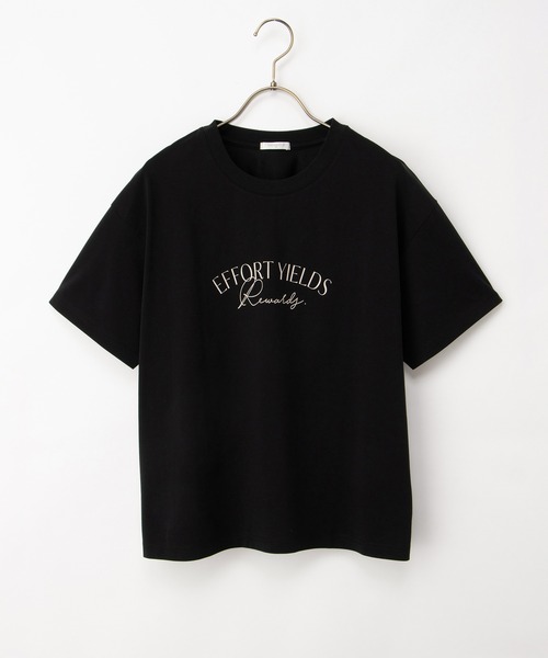 Honeys(ハニーズ)の「【ハニさら・接触冷感・UVカット・遮熱】きれいめロゴTシャツ(Tシャツ/カットソー・レディース・オフホワイト/ネイビー/ベージュ/ピンク/ブラック・LL/M/S/L)」の20枚目の写真