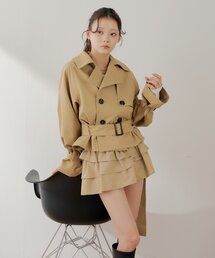 Chico（チコ）の「ショートフレアトレンチコート（トレンチコート
