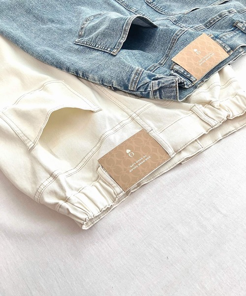 Q(キュー)の「ストレッチデニムナロースカート(スカート・レディース・ブルー/アイボリー・MEDIUM)」の13枚目の写真