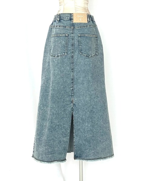 Q(キュー)の「ストレッチデニムナロースカート(スカート・レディース・ブルー/アイボリー・MEDIUM)」の8枚目の写真