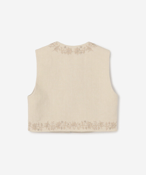 Bshop（ビショップ）の「INTO THE EAST｜コットンリネン 刺繍ベスト Beige WOMEN（ベスト・レディース・ベージュ・36）」の3枚目の写真