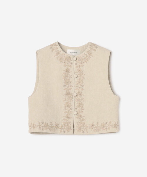 Bshop（ビショップ）の「INTO THE EAST｜コットンリネン 刺繍ベスト Beige WOMEN（ベスト・レディース・ベージュ・36）」の9枚目の写真