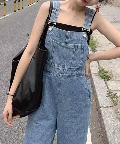 mielu(ミエル)の「デニムオーバーオール(サロペット/オーバーオール・レディース・ブルー・MEDIUM/LARGE)」の6枚目の写真
