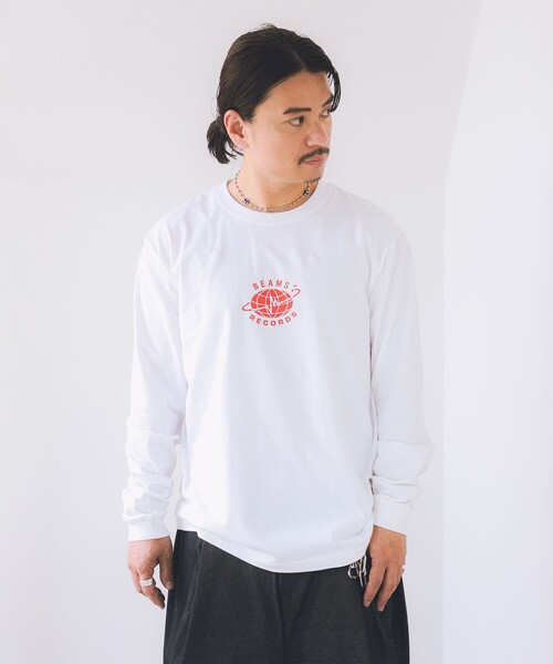 BEAMS RECORDS(ビームスレコーズ)の「BEAMS RECORDS / LOGO PRINT LONG SLEEVE T-shits(Tシャツ/カットソー・メンズ・ブラック/ホワイト・SMALL/LARGE/MEDIUM/XX-LARGE/X-LARGE)」の2枚目の写真