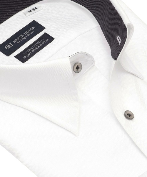 TOKYO SHIRTS(トウキョウシャツ)の「【超形態安定】 形態安定ノンアイロン スナップダウン 長袖ビジネスワイシャツ(ビジネスシャツ・メンズ・ホワイト・首回り43cm-裄丈86cm/首回り43cm-裄丈82cm/首回り42cm-裄丈86cm/首回り42cm-裄丈82cm/首回り41cm-裄丈86cm/首回り41cm-裄丈82cm/首回り39cm-裄丈84cm/首回り39cm-裄丈80cm/首回り37cm-裄丈84cm/首回り37cm-裄丈80cm)」の2枚目の写真
